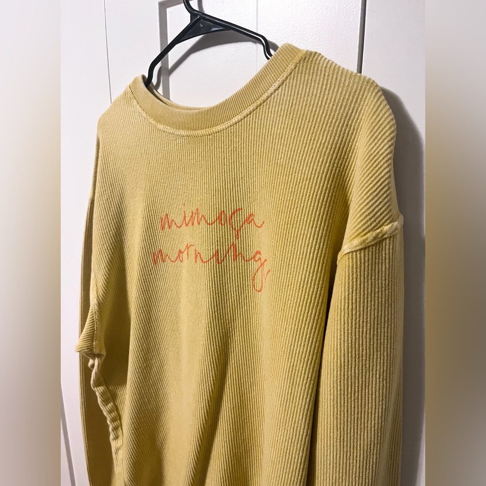 Pink Lily “Mimosa Mornings Gold Corded Graphic Sweatshirt” - Picture 6 of 10